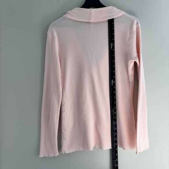 Y2K Old Navy Pink Waffle Knit Thermal Sweater Womens Size Large - Picture 3 of 6